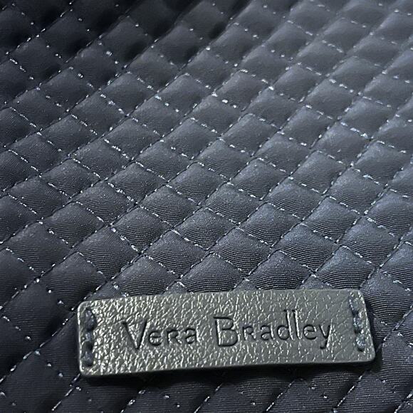 Vera Bradley Crossbody Bag Womens Medium Navy Quilted Microfiber Floral Lining - Picture 9 of 9